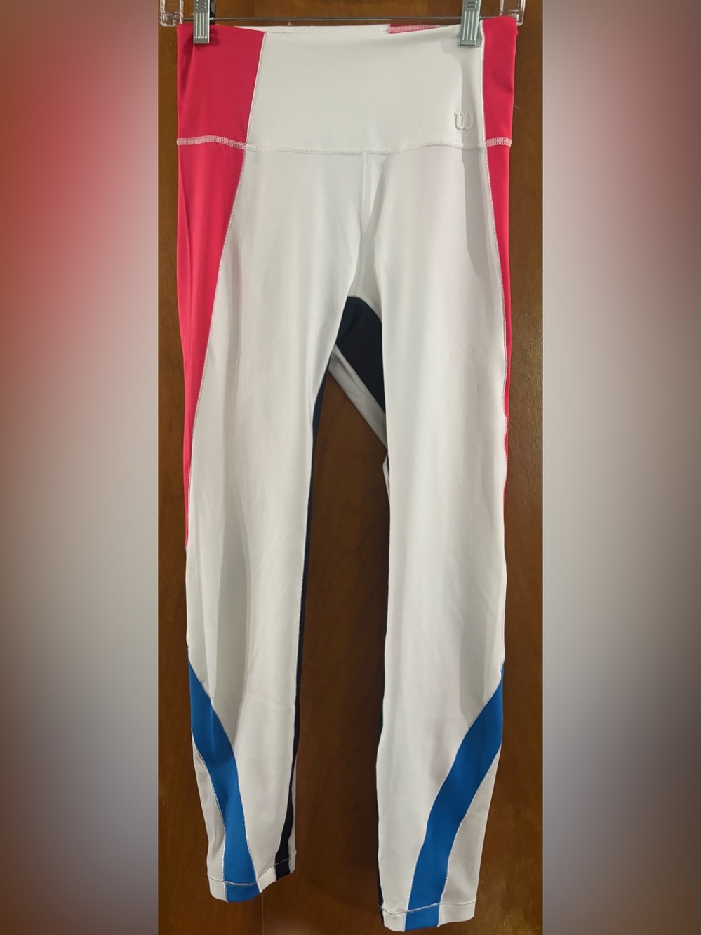 Wilson White Leggings with Pink and Blue Panels MSRP 78$